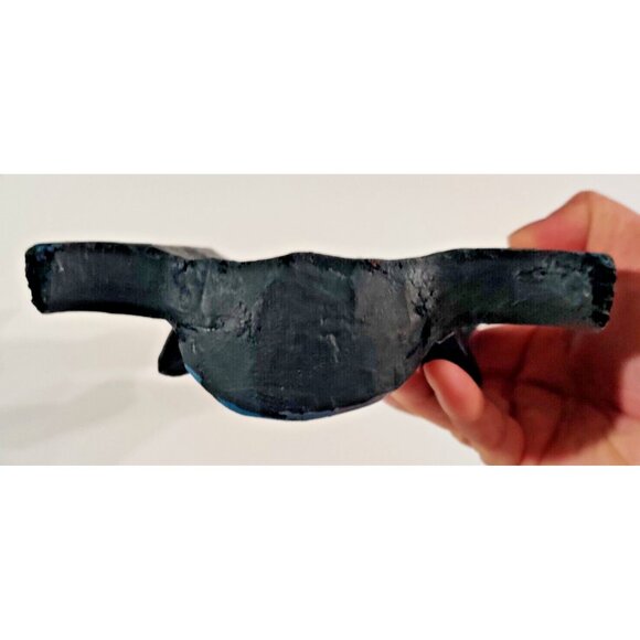 Chinese / Tibetan Vtg Dragon Wizard Hand Carved Wood & Painted Prayer Mask Decor - Picture 8 of 14